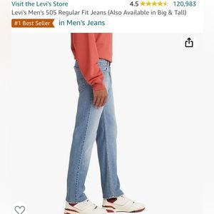 Levi’s men’s 505 regular fit jeans- Sz 38x29